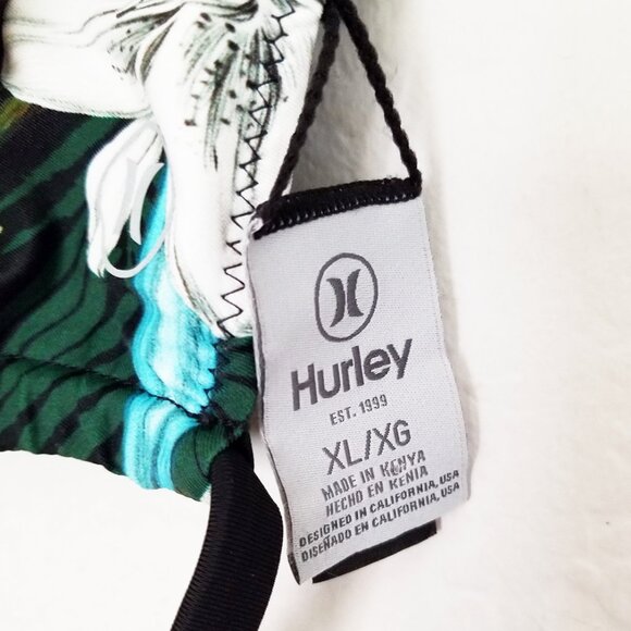 NEW Hurley Women's XL Reversible Bikini 2pc Set Black Tropical Floral Adjustable - Picture 11 of 16